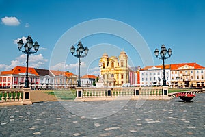 Piata Unirii Union square in Timisoara, Romania