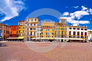 Piazza Bra square in Verona colorful view
