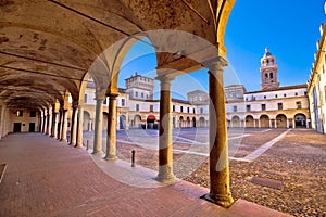 Piazza Castello in Mantova architecture view