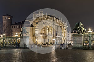 Piazza Castello At Night, Turin Italy