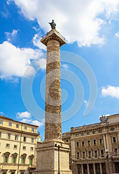 Piazza Colonna Marcus Aurelius Column Rome Italy