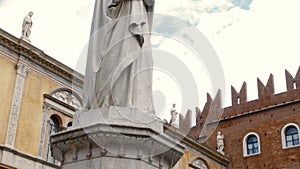 Piazza Dante, a statue representing the famous writer Dante Alighieri, the most important work of the writer is the