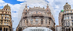 Piazza De Ferrari main square in Genoa photo