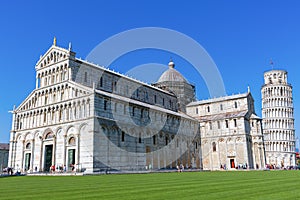 Piazza dei Miracoli with Leaning Tower of Pisa, Italy