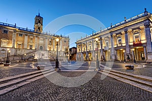 The Piazza del Campidoglio on the Capitoline Hill