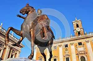 Piazza del Campidoglio, in the Capitoline Hill, in Rome, Italy