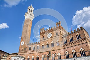 Piazza del Campo with The Torre del Mangia tower in Siena