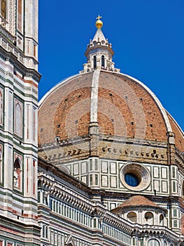 Piazza del Duomo, Cathedral Square in historic center of Florence Tuscany Italy, Florence Cathedral with the Cupola del