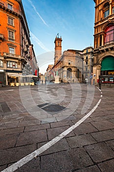 Piazza del Duomo and Via dei Mercanti in the Morning, Milan