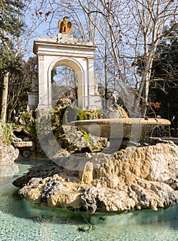 Piazza del Fiocco arch and fountain in Rome