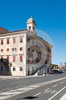 Piazza del Municipio and the building of Comune di Livorno in Italy