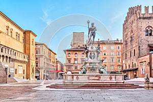 Piazza del Nettuno square in Bologna photo