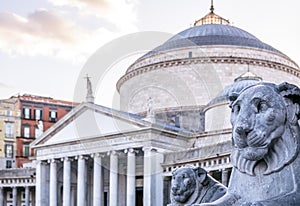 Piazza del Plebiscito in Naples, Italy.