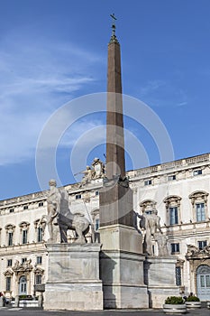 The Piazza del Quirinale with the Fountain of Dioscuri in Rome, Lazio