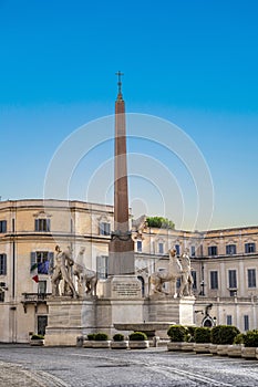 The Piazza del Quirinale with the Fountain of Dioscuri in Rome, Lazio