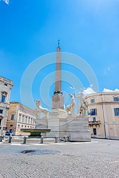 Piazza del Quirinale Obelisk and Fountain of Castor photo