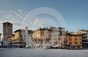 Piazza della Liberta in Udine,Italy at sunrise time. photo