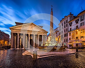 Piazza della Rotonda and Pantheon in the Morning, Rome, Italy