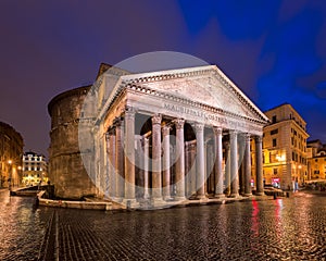 Piazza della Rotonda and Pantheon in the Morning, Rome, Italy