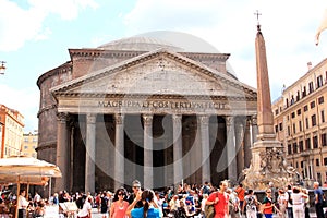 Piazza della Rotonda and the Pantheon in Rome, Italy