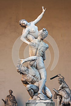 Piazza della Signoria, Loggia dei Lanzi, sculpture of the Sabines