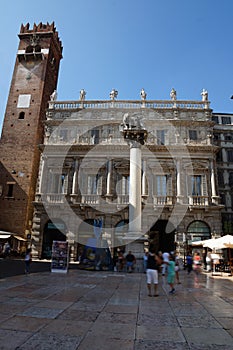 Piazza della Signoria in Verona, Italy, Europe