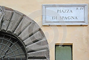 Piazza di Spagna sign - Rome - Italy