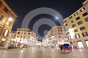 Piazza di Spagna square night cityscape Rome Italy