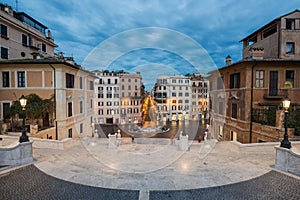 Piazza di Spagna and Via Condotti, Rome, as seen from Trinita dei Monti photo