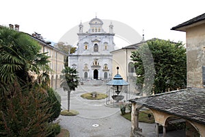 Piazza di Tempio in Varallo, Italy photo