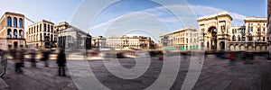 Piazza Duomo panoramic view Milan Italy