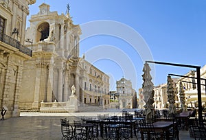 Piazza Duomo in Siracusa - Sicily, Italy photo