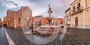 Piazza Duomo in Taormina, Sicily, Italy