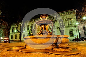 Piazza Fontana square downtown Milan photo