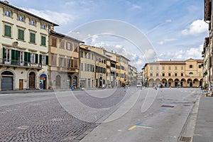 The Piazza Marsilio Ficino in Figline Valdarno, Florence, Italy, is still the seat of the market