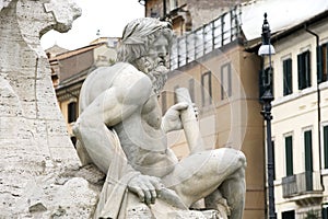 Piazza Navona, fontana dei Fiumi del Bernini in Ro
