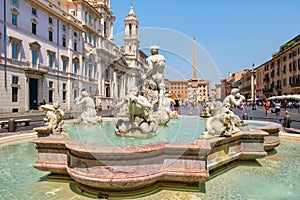 Piazza Navona in Rome on a beautiful summer day