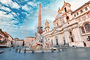 Piazza Navona Square in the morning, Rome, Italy.