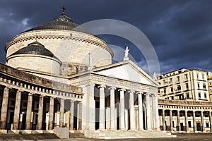 Piazza Plebiscito in Naples with San Francesco di Paola Church photo