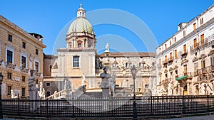 Piazza Pretoria in center of Palermo city