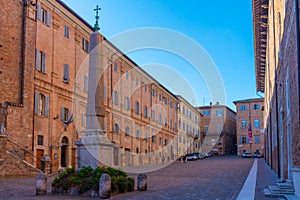 Piazza Rinascimento in Italian town Urbino photo