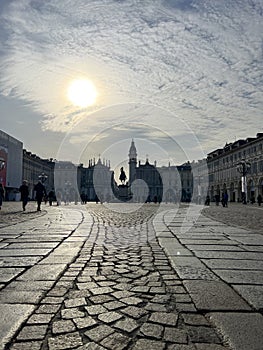 Piazza San Carlo in Turin, Italy photo