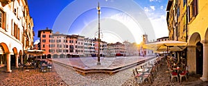 Piazza San Giacomo in Udine sunset panoramic view