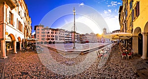 Piazza San Giacomo in Udine sunset panoramic view