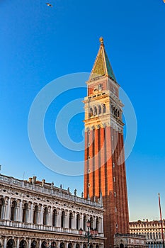 Piazza San Marco with Campanile, Basilika San Marco and Doge Palace. Venice, Italy.