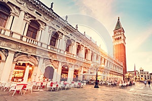 Piazza San Marco with Campanile tower in Venice, Italy