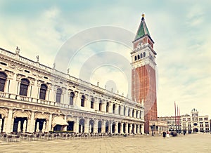 Piazza San Marco with Campanile tower in Venice, Italy