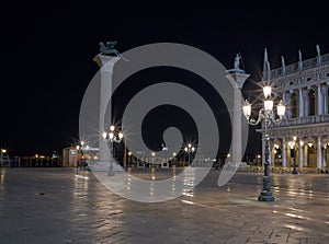 Piazza San Marco at night, Venice.