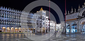 Piazza San Marco at night, Venice.