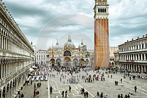 Piazza San Marco, or St Mark`s Square, in Venice, Italy